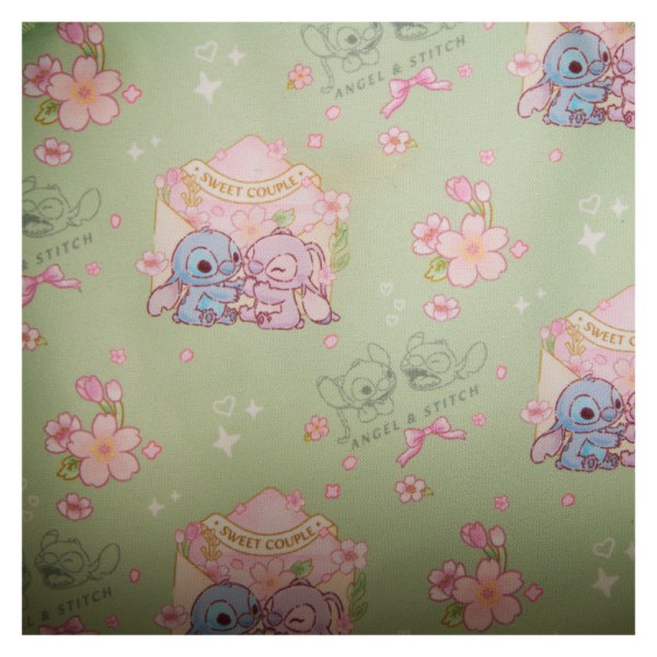 Stitch & Angel Cherry Blossom Schoudedtas met strik - DISNEY LOUNGEFLY