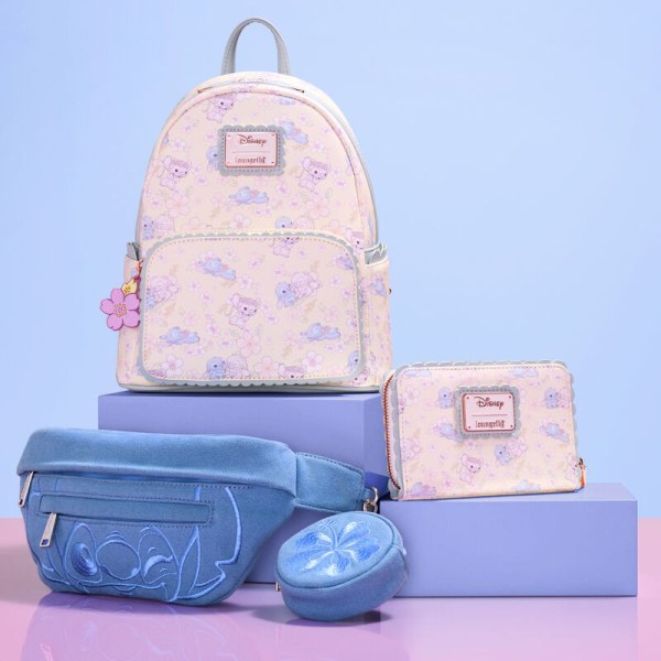 Stitch & Angel Cherry Blossom Mini Rugzak - DISNEY LOUNGEFLY