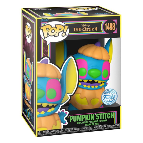 Lilo & Stitch POP! 1498 Disney Vinyl beeldje Blacklight Pompoen Stitch 9 cm