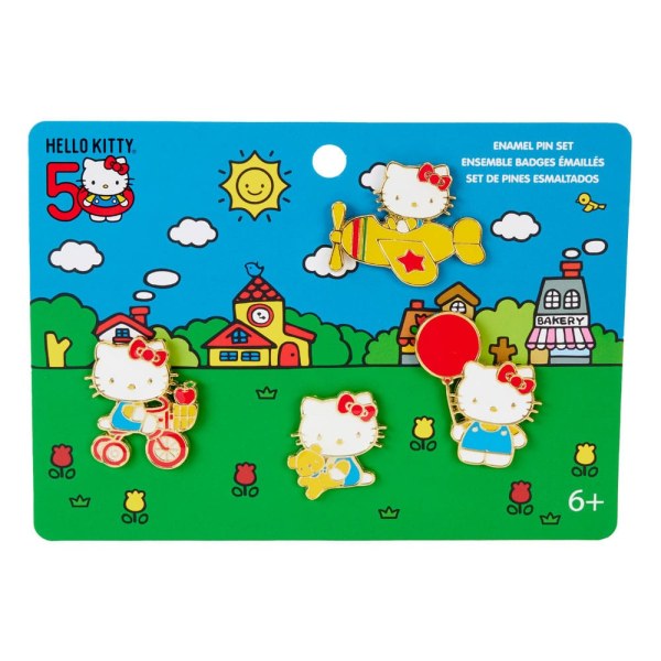 Set van 4 geëmailleerde pins Hello Kitty 50th Anniversary - Loungefly