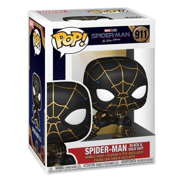 Spider-Man: No Way Home POP! 911 Vinyl beeldje Spider-Man (Zwart & Goud Pak) 9 cm