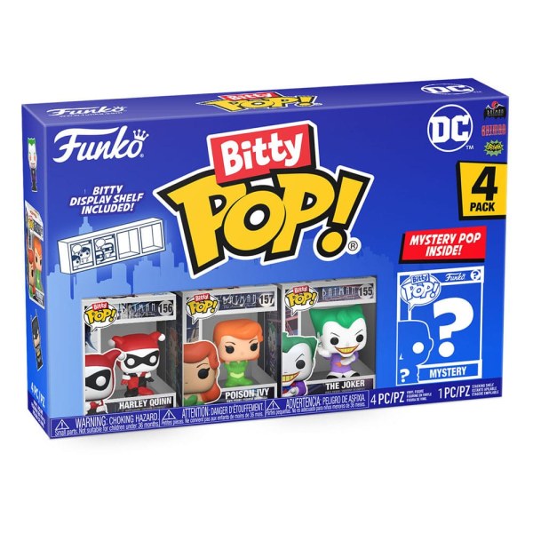 DC-pakket 4 Bitty POP-beeldjes! Vinyl Harley Quinn 2,5 cm