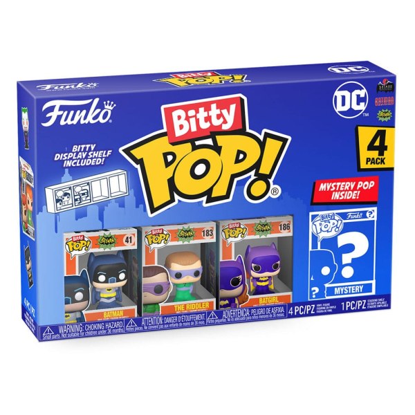 DC-pakket 4 Bitty POP-beeldjes! Vinyl Batman Adam West 2,5 cm