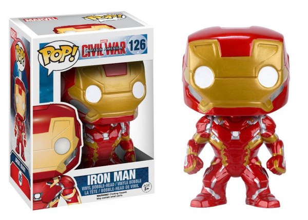Captain America Civil War POP! 126 Vinyl Bobble Head Iron Man 10 cm