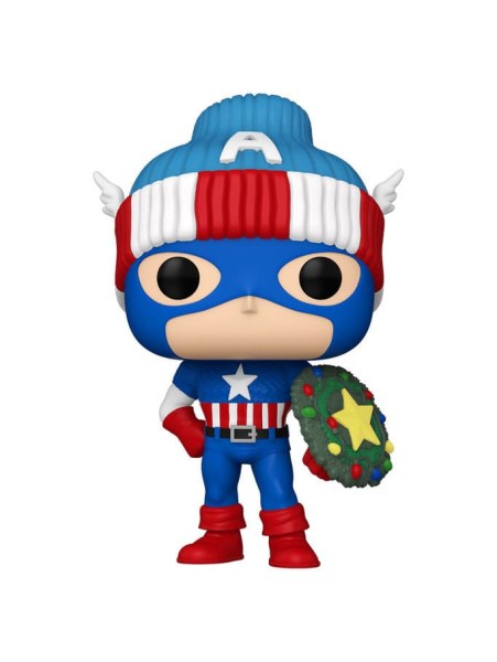 Marvel POP! 1438 Vinyl beeldje Holiday Capt. America 9 cm