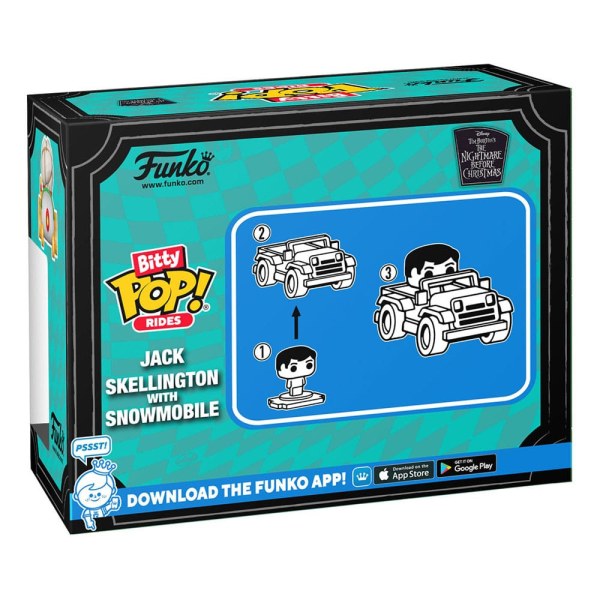 De Kerstmis voor Kerstmis POP! Rides Vinyl Figuur Jack Skellington met Sneeuwscooter 1"