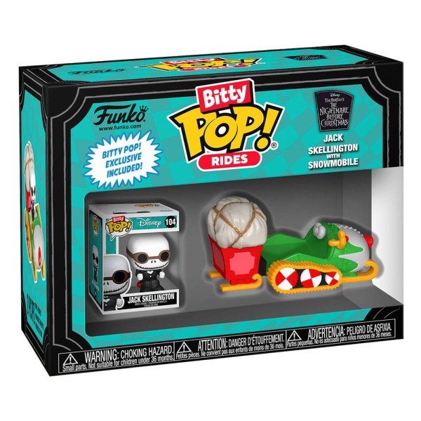 De Kerstmis voor Kerstmis POP! Rides Vinyl Figuur Jack Skellington met Sneeuwscooter 1"