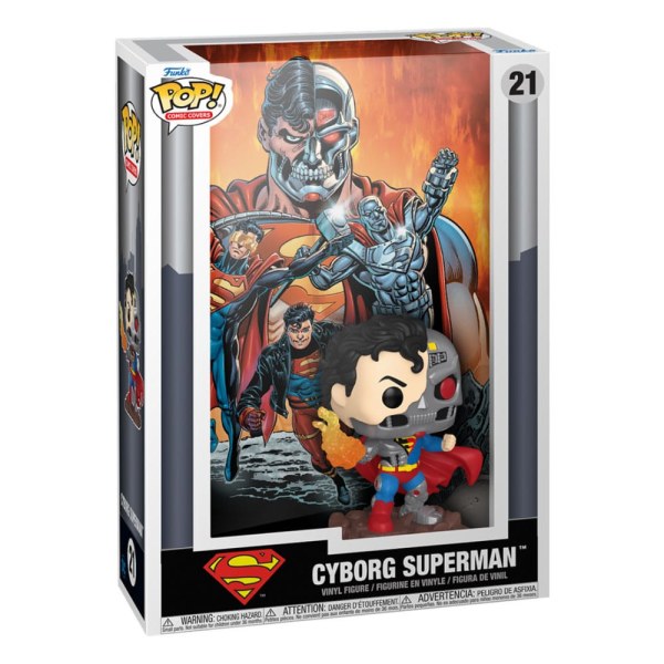 DC Comics POP! 21 Comic Cover Vinyl Figuur Cyborg Superman 9 cm
