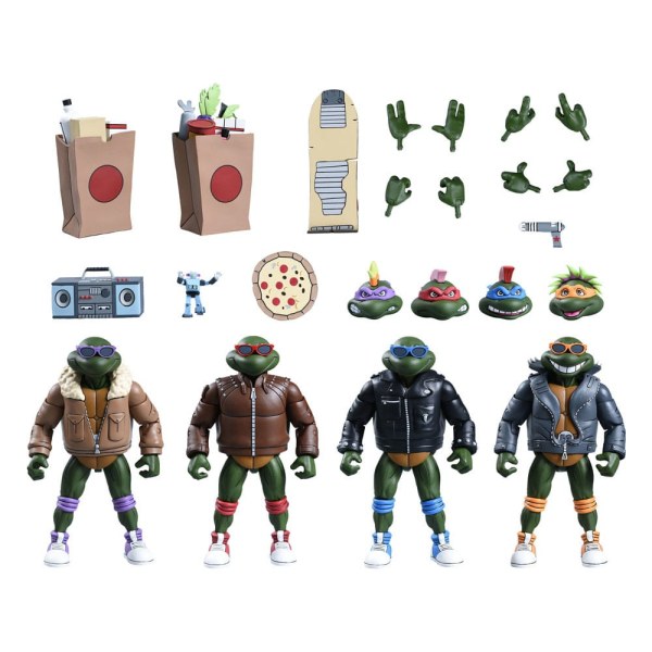 Teenage Mutant Ninja Turtles (Cartoon) figuren Pakket van 4 Punk Turtles 18 cm