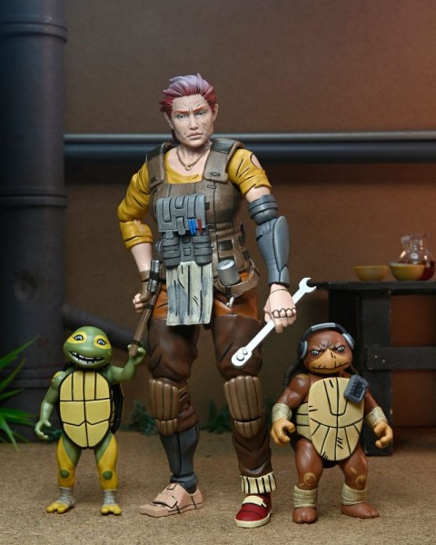 Ninja Turtles (The Last Ronin The Lost Years) beeldje Synja Grammy April met Baby Yi & Moja 18 cm