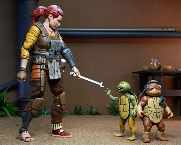 Ninja Turtles (The Last Ronin The Lost Years) beeldje Synja Grammy April met Baby Yi & Moja 18 cm