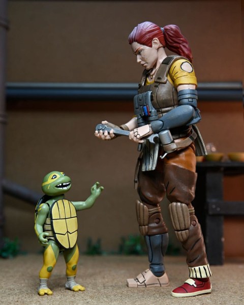 Ninja Turtles (The Last Ronin The Lost Years) beeldje Synja Grammy April met Baby Yi & Moja 18 cm