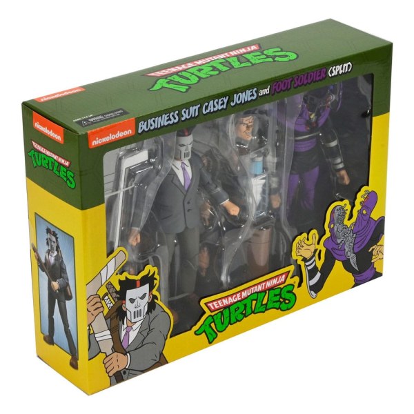 Ninja Turtles (Cartoon) pakket 2 beeldjes Business Suit Casey Jones & Split Foot Soldier 18 cm