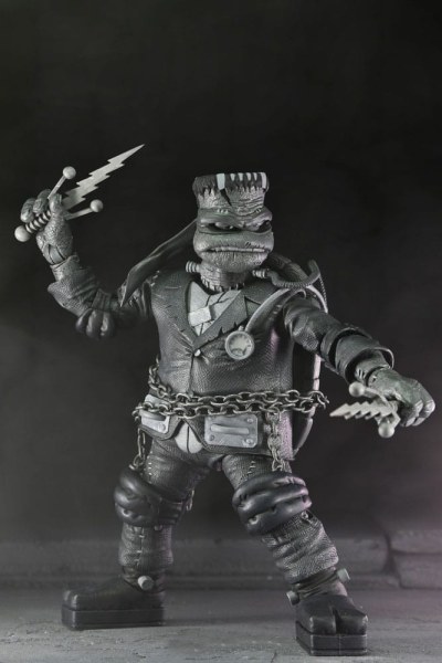 Universal Monsters x Teenage Mutant Ninja Turtles-pakket met 4 Turtles zwart-witte beeldjes van 18 cm