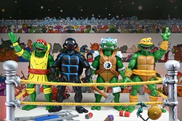 Ninja Turtles (Archie Comics) beeldjes Pakket van 4 Stump Wrestling Turtles 18 cm