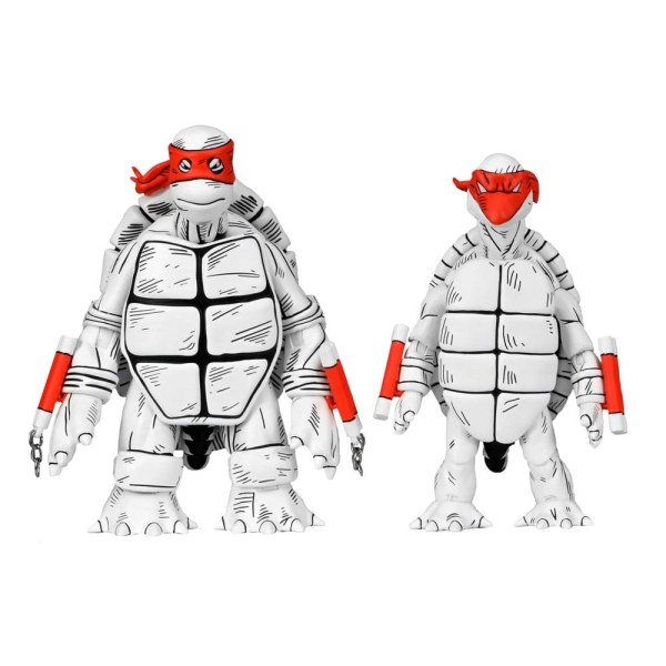 Ninja Turtles (Mirage Comics) pakket van 2 zwart-witte First Turtles-beeldjes 18 cm