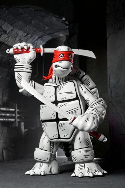 Ninja Turtles (Mirage Comics) pakket van 2 zwart-witte First Turtles-beeldjes 18 cm