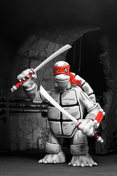 Ninja Turtles (Mirage Comics) pakket van 2 zwart-witte First Turtles-beeldjes 18 cm