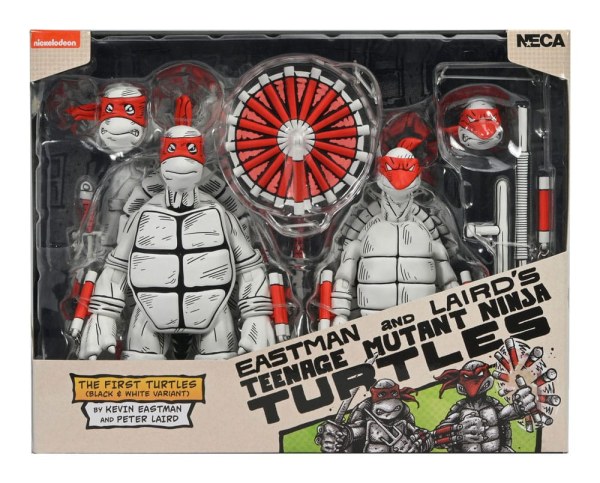 Ninja Turtles (Mirage Comics) pakket van 2 zwart-witte First Turtles-beeldjes 18 cm