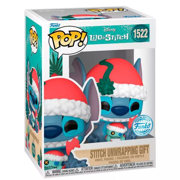 POP! 1522 figuur Disney Lilo & Stitch - Stitch pakt een cadeau uit