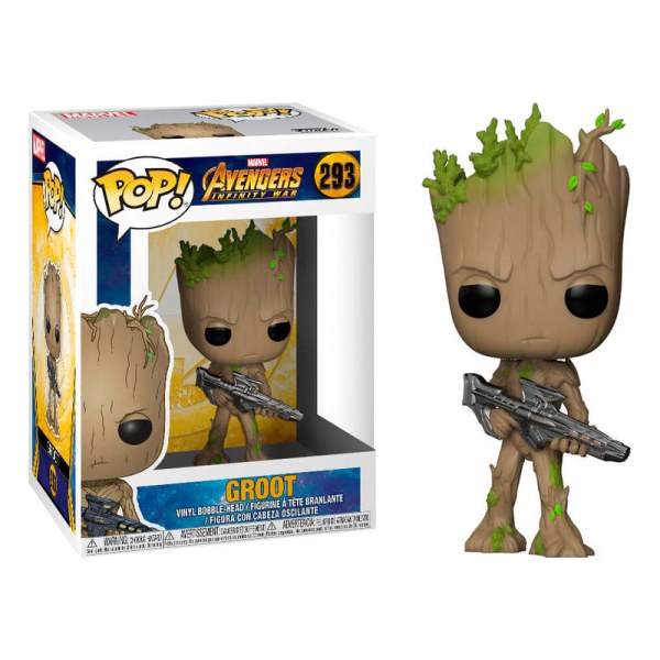 POP! 293 figuur Marvel Avengers Infinity War Teen Groot met pistool