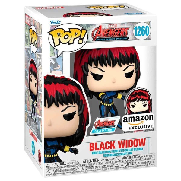 POP! 1260 figuur Marvel Avengers 60th Anniversary Comic Black Widow met Pin Exclusief