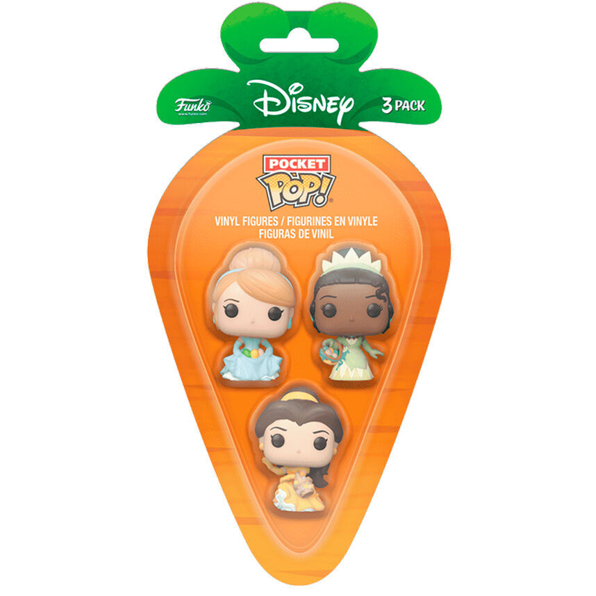 Carrot Pocket POP blister 3 figuren Disney Prinses Assepoester Tiana Bella pasen