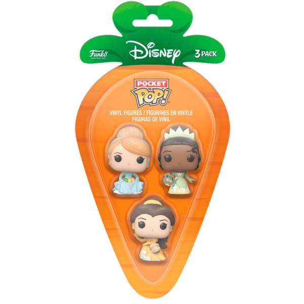 Carrot Pocket POP blister 3 figuren Disney Prinses Assepoester Tiana Bella pasen