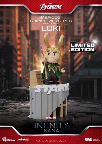 Marvel -figuur Mini Egg Attack The Infinity Saga Stark Tower-serie Loki 12 cm