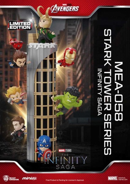 Marvel -figuur Mini Egg Attack The Infinity Saga Stark Tower-serie Loki 12 cm