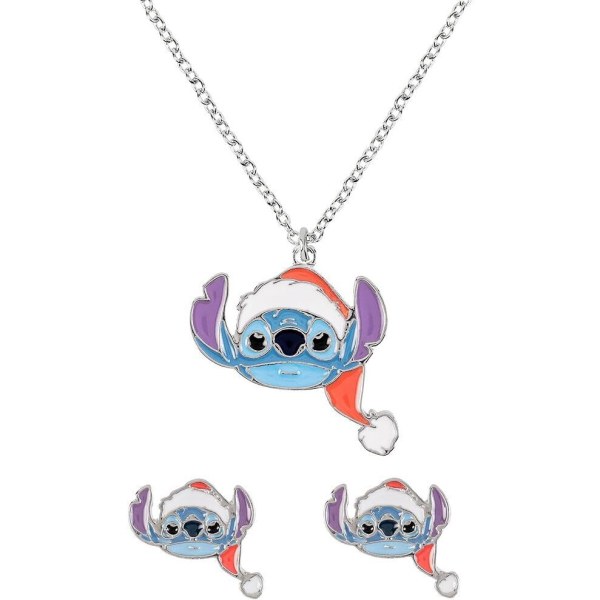 Set ketting + oorbellen - Disney Stitch Kerstmis