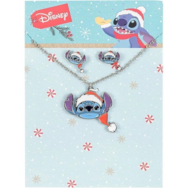 Set ketting + oorbellen - Disney Stitch Kerstmis