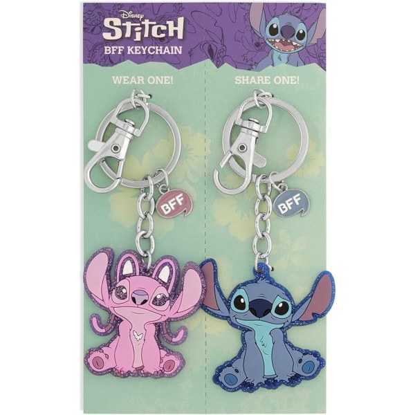 Set 2 sleutelhangers Angel & Stitch - Disney