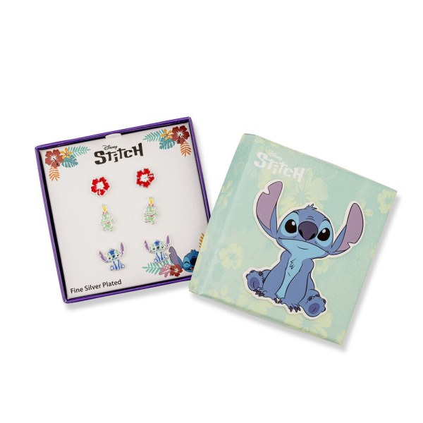 Set van 3 paar oorbellen zilver Stitch - Disney