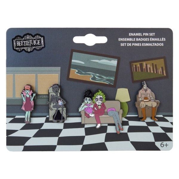 Beetlejuice Loungefly Pins Set 4 stuks Wachtkamer
