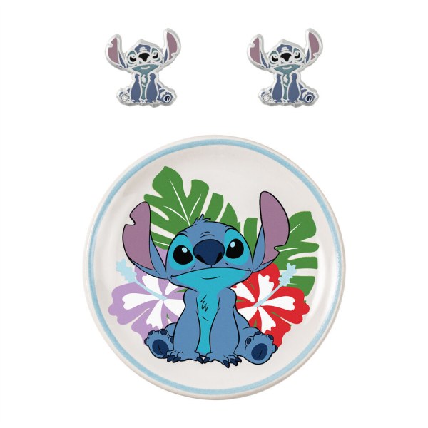 Stitch oorbellen + sieradenplaatje - Disney