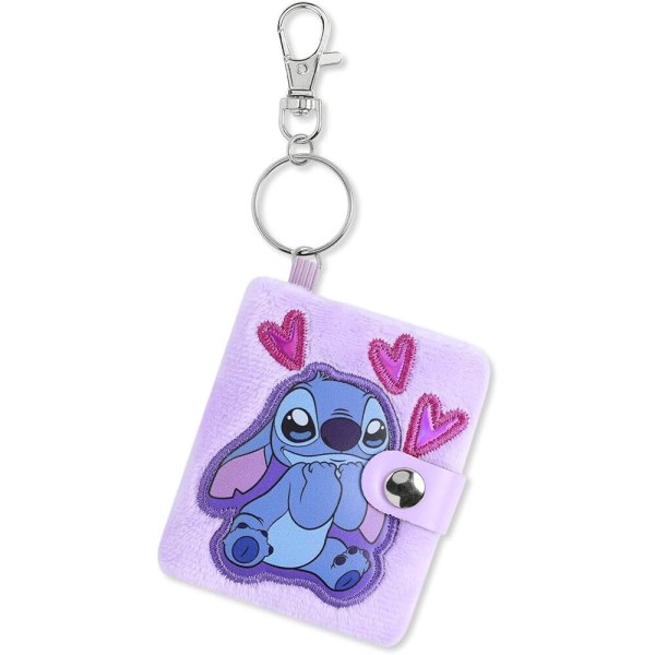 Stitch fluffy roze notitieblok sleutelhanger - Disney