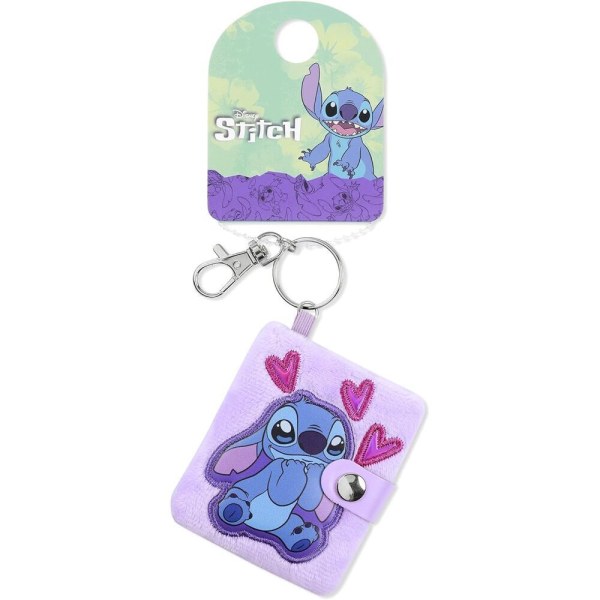 Stitch fluffy roze notitieblok sleutelhanger - Disney