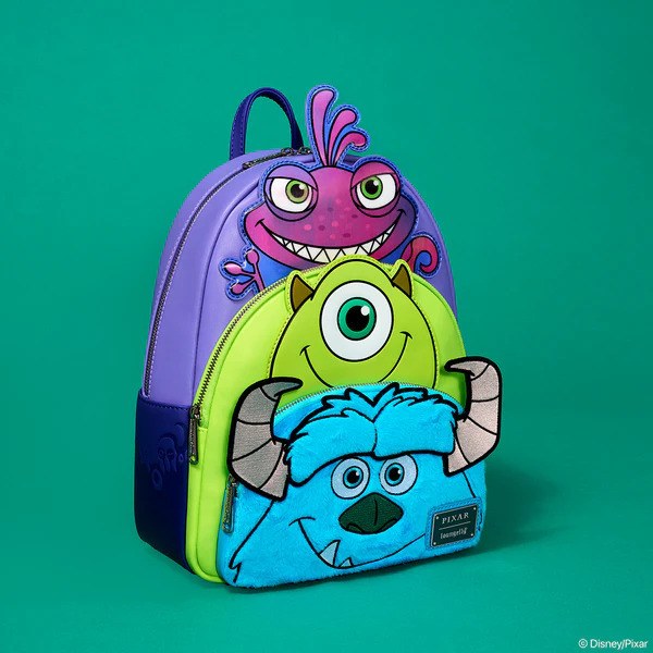 MONSTERS INC RUGZAK MET DRIE ZAKKEN - DISNEY-PIXAR LOUNGEFLY