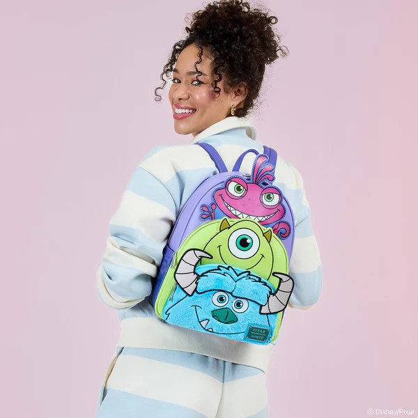 MONSTERS INC RUGZAK MET DRIE ZAKKEN - DISNEY-PIXAR LOUNGEFLY