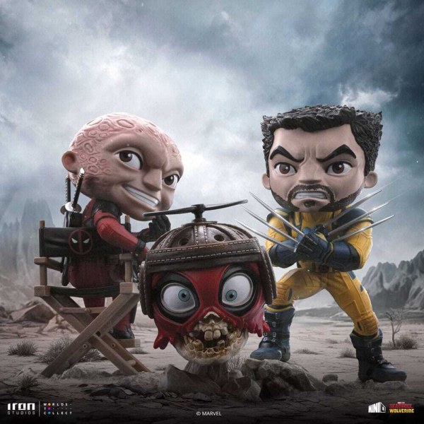 Deadpool en Wolverine beeldje Mini Co. PVC Deadpool en Wolverine set Unmasked 14 cm