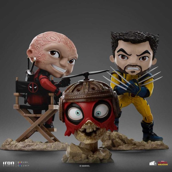 Deadpool en Wolverine beeldje Mini Co. PVC Deadpool en Wolverine set Unmasked 14 cm