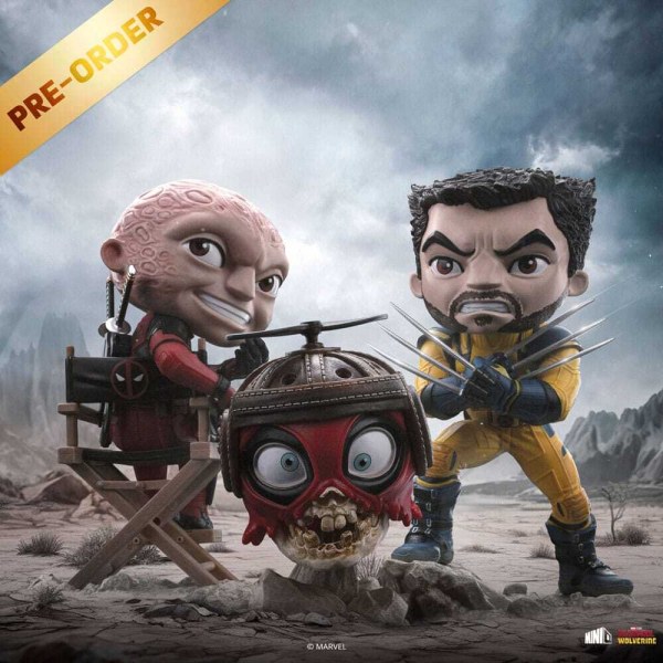 Deadpool en Wolverine beeldje Mini Co. PVC Deadpool en Wolverine set Unmasked 14 cm