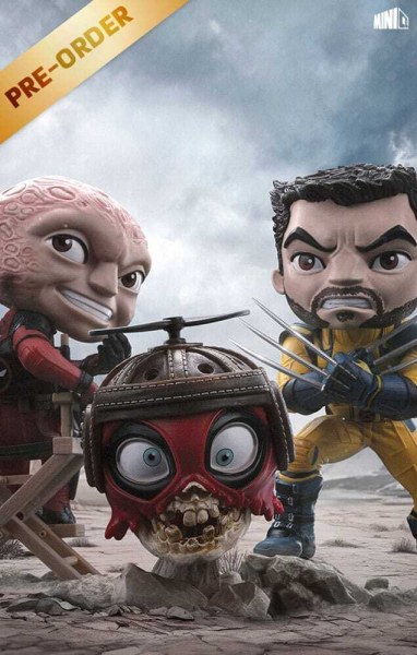 Deadpool en Wolverine beeldje Mini Co. PVC Deadpool en Wolverine set Unmasked 14 cm