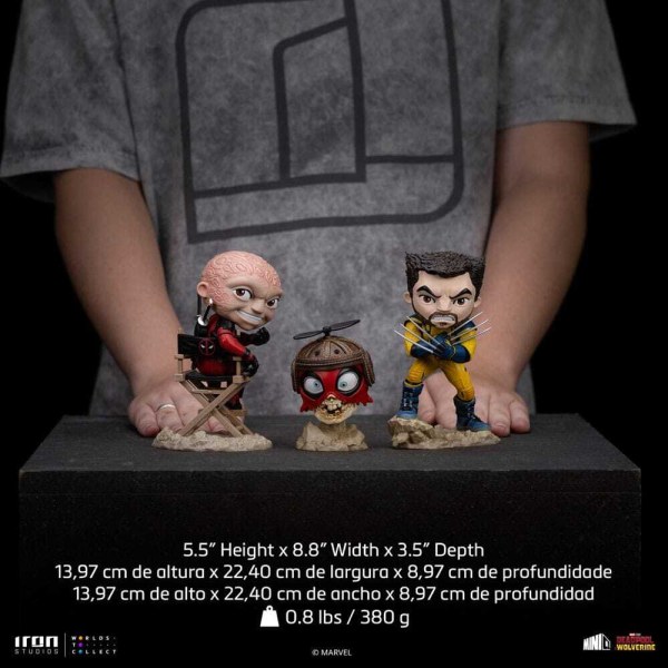 Deadpool en Wolverine beeldje Mini Co. PVC Deadpool en Wolverine set Unmasked 14 cm