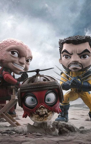 Deadpool en Wolverine beeldje Mini Co. PVC Deadpool en Wolverine set Unmasked 14 cm