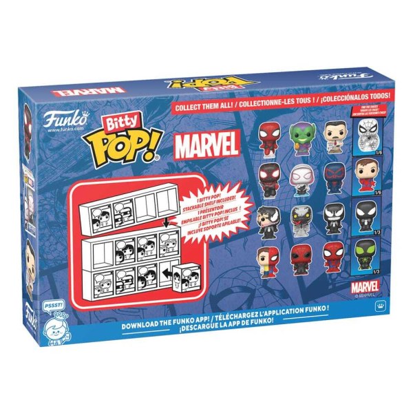 Spider-Man-pakket met 4 Bitty POP-beeldjes! Vinyl Serie 1 2 cm