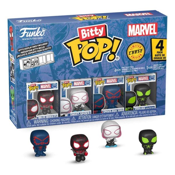 Spider-Man-pakket met 4 Bitty POP-beeldjes! Vinyl Serie 2 2 cm