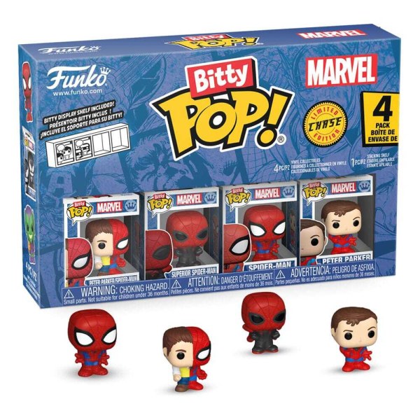 Spider-Man-pakket met 4 Bitty POP-beeldjes! Vinyl Serie 4 2 cm