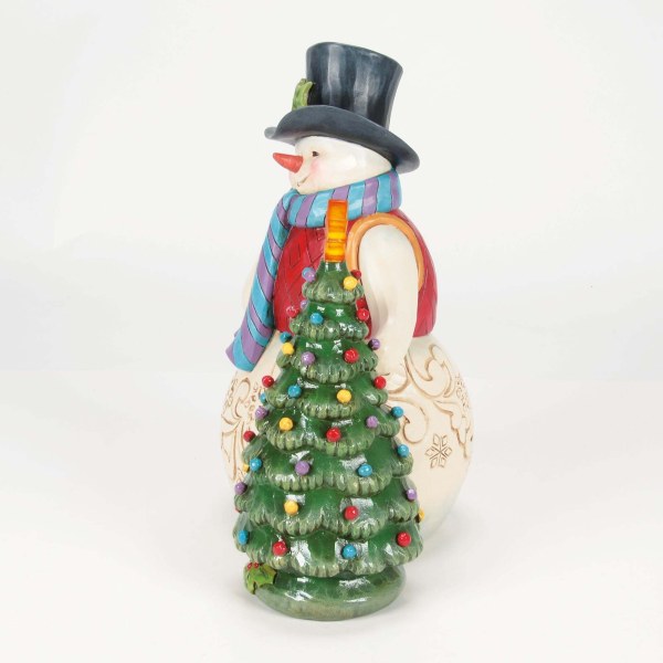 SNEEUWMAN MET VINTAGE LED-BOOM - HEARTWOOD CREEK